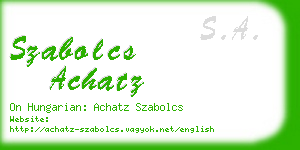 szabolcs achatz business card